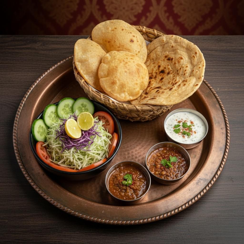 roti , raita , salad